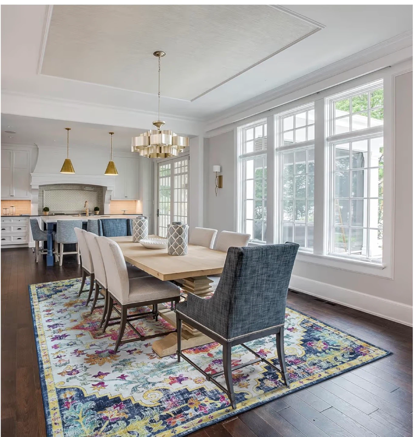 Area Rug  9x6 ft- Blue & Multi - photo 2
