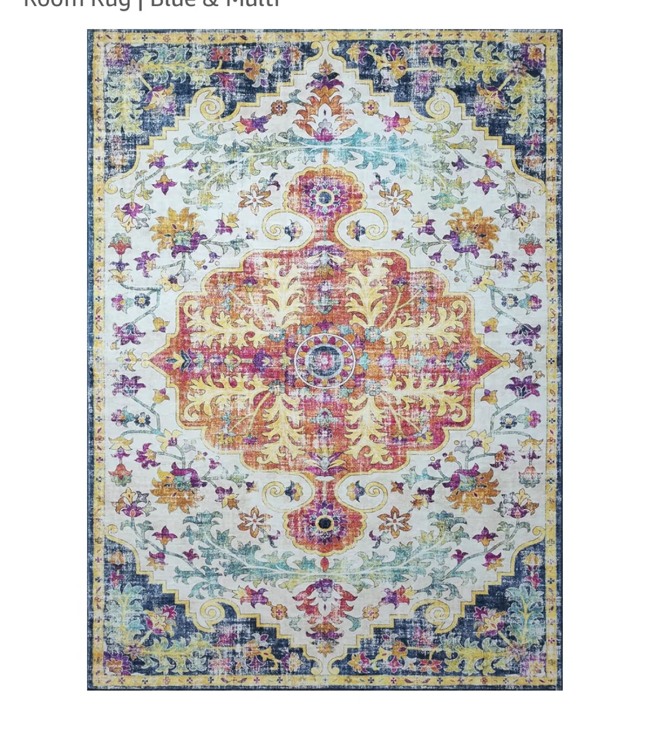 Area Rug  9x6 ft- Blue & Multi - photo 5