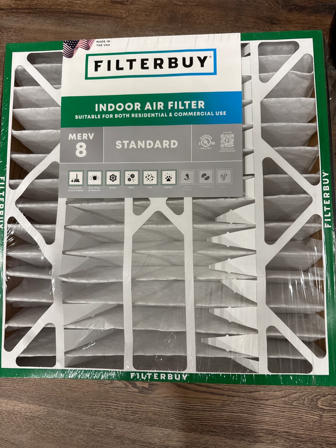 FILTERBUY 20x20x5 MERV 8 Standard Indoor Air Filter (2-Pack)