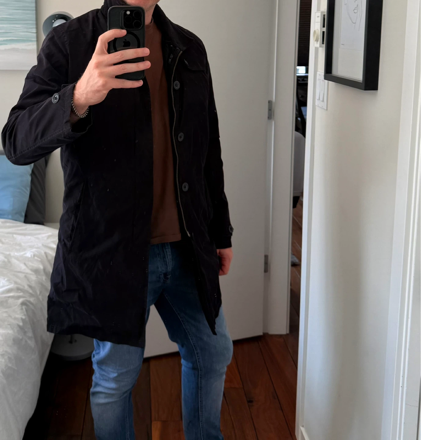 Armani Jeans Black Trench Coat - Size S - photo 4