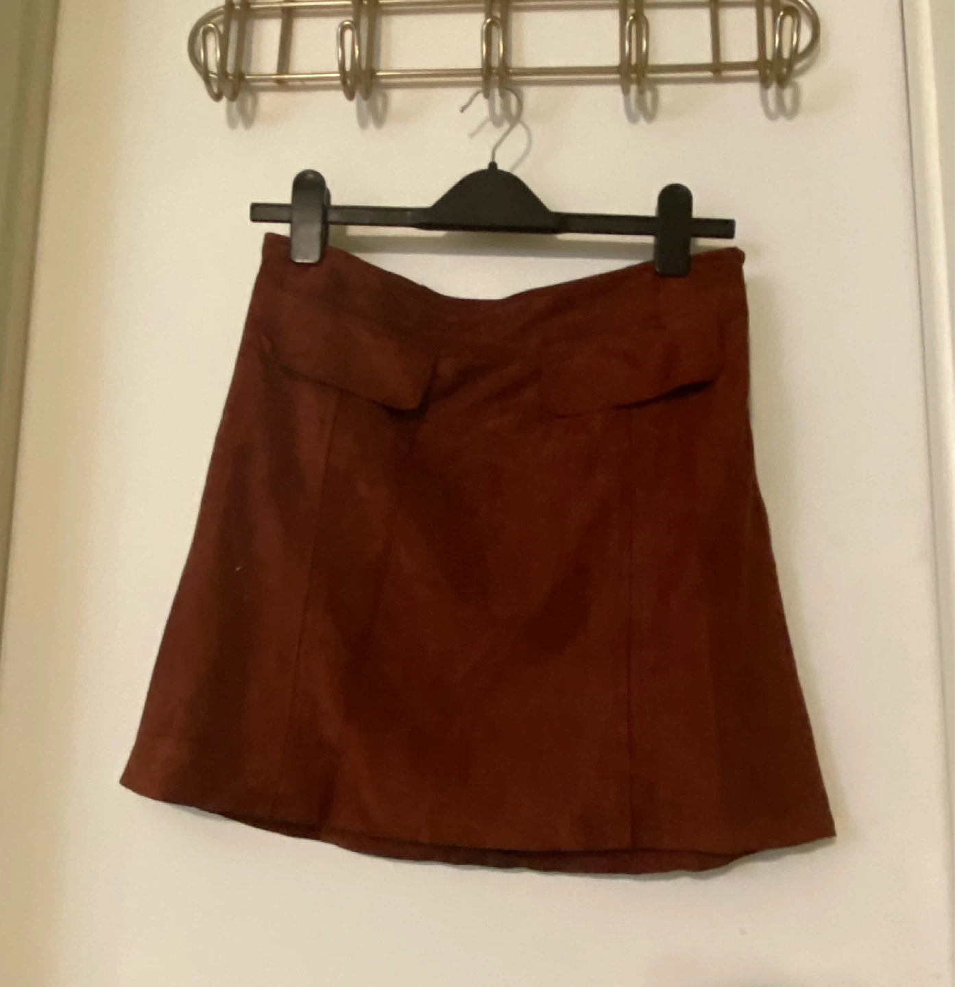 Suede mini skirt