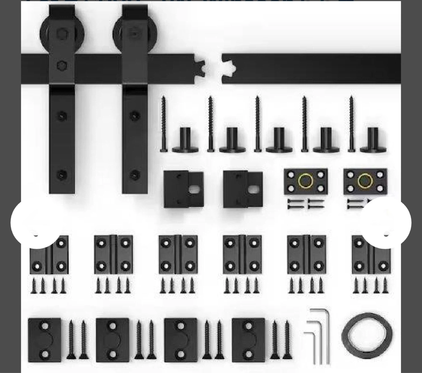 White Barn Door Kit - Double Folding - photo 2