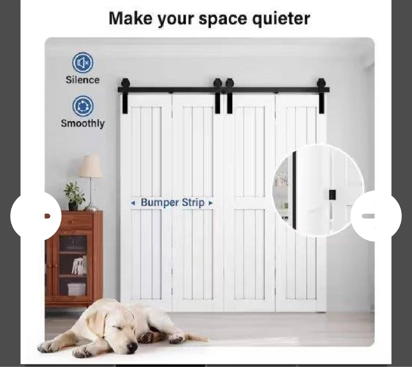 White Barn Door Kit - Double Folding - photo 4