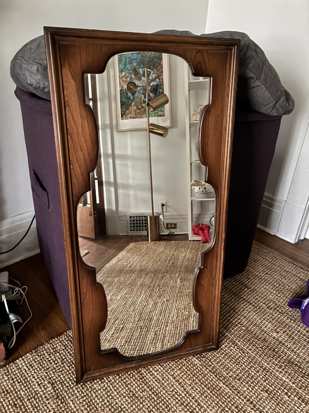 Vintage Walnut Framed Mirror