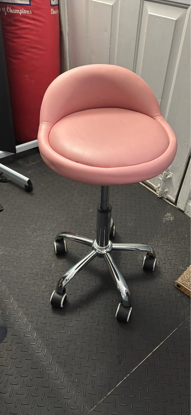 Pink Rolling Stool Chair - photo 2