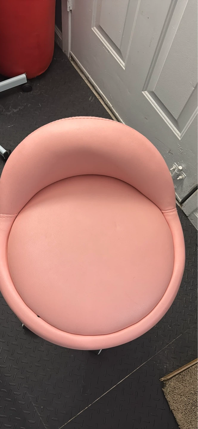 Pink Rolling Stool Chair