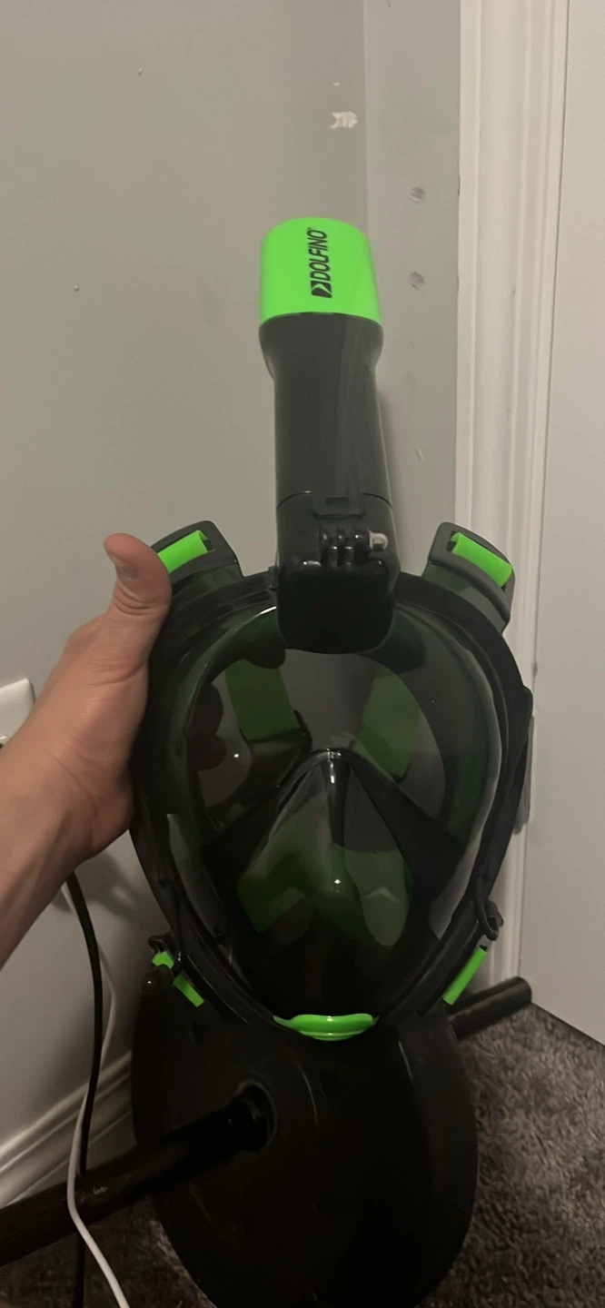 Dolfino Full Face Snorkel Mask - Black/Green - photo 4