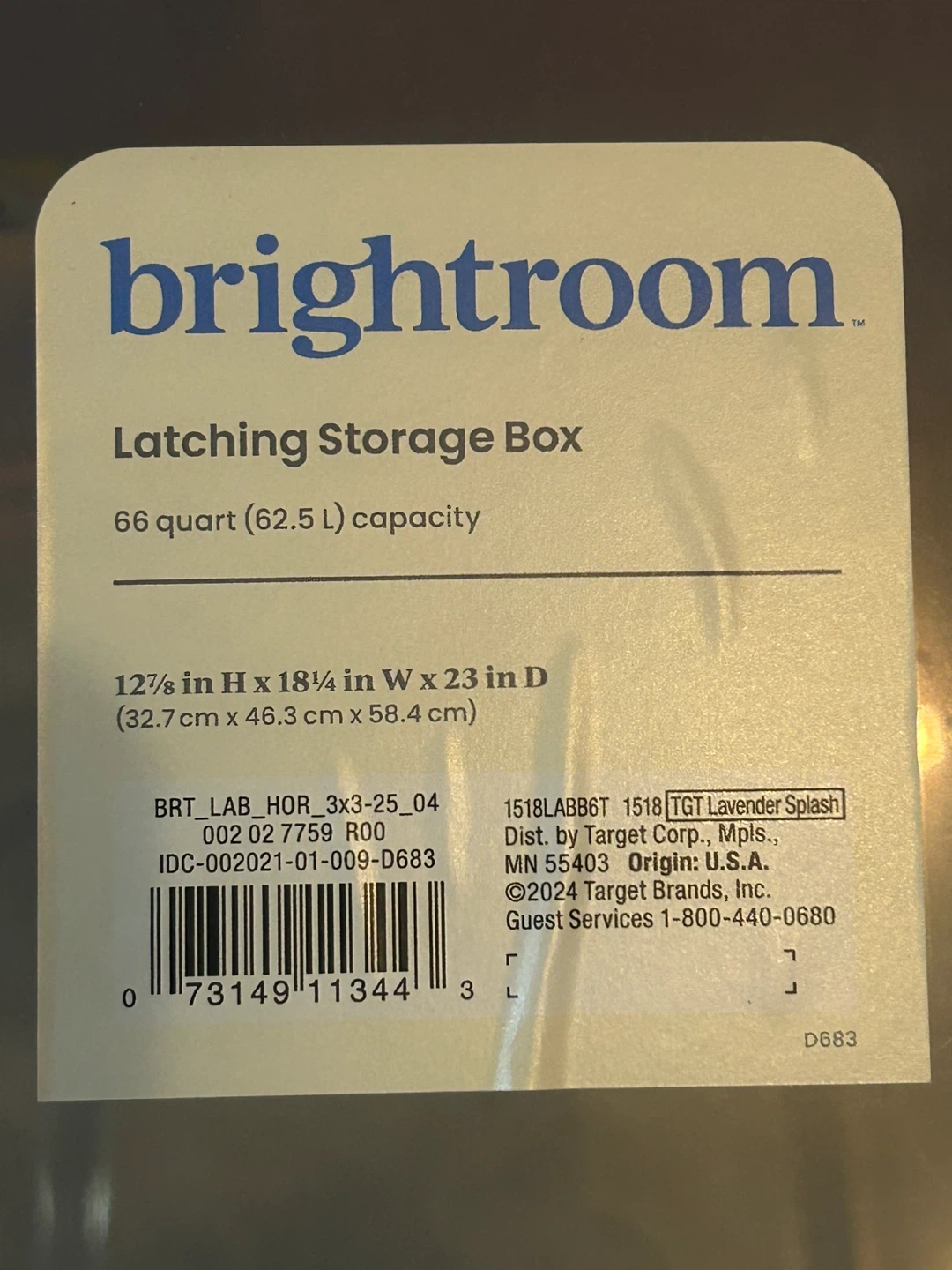Brightroom Latching Storage Box - 66 Quart - Lavender Splash - photo 4