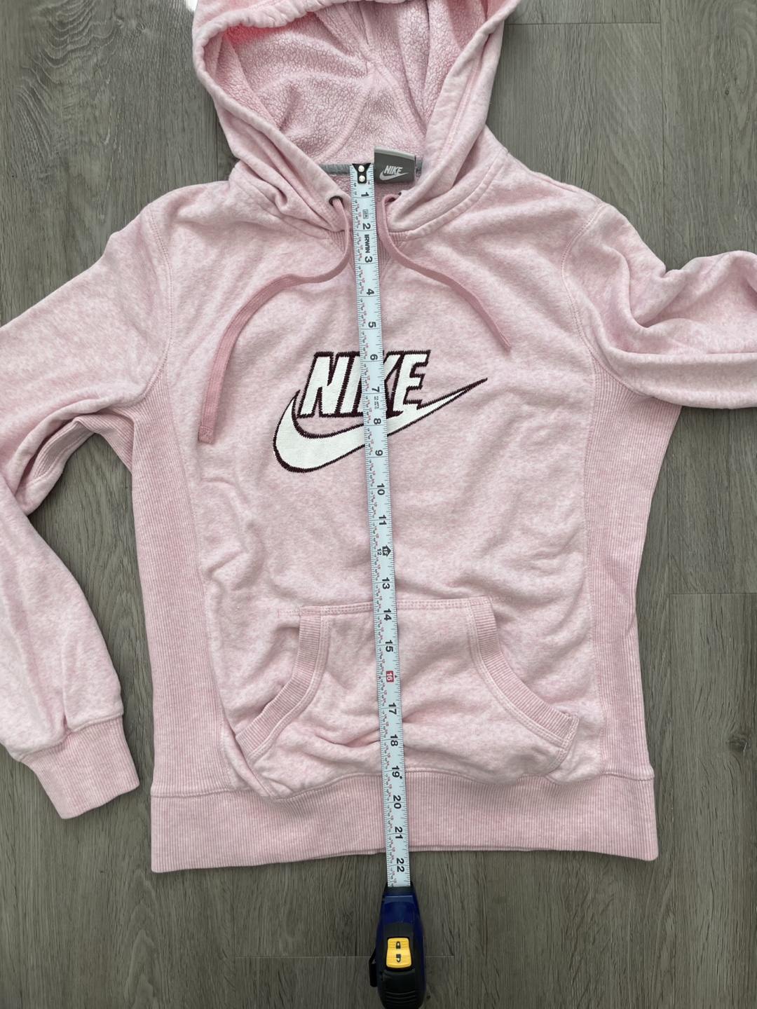 Nike Pink Velour Hoodie Sweatshirt Size Medium - photo 5