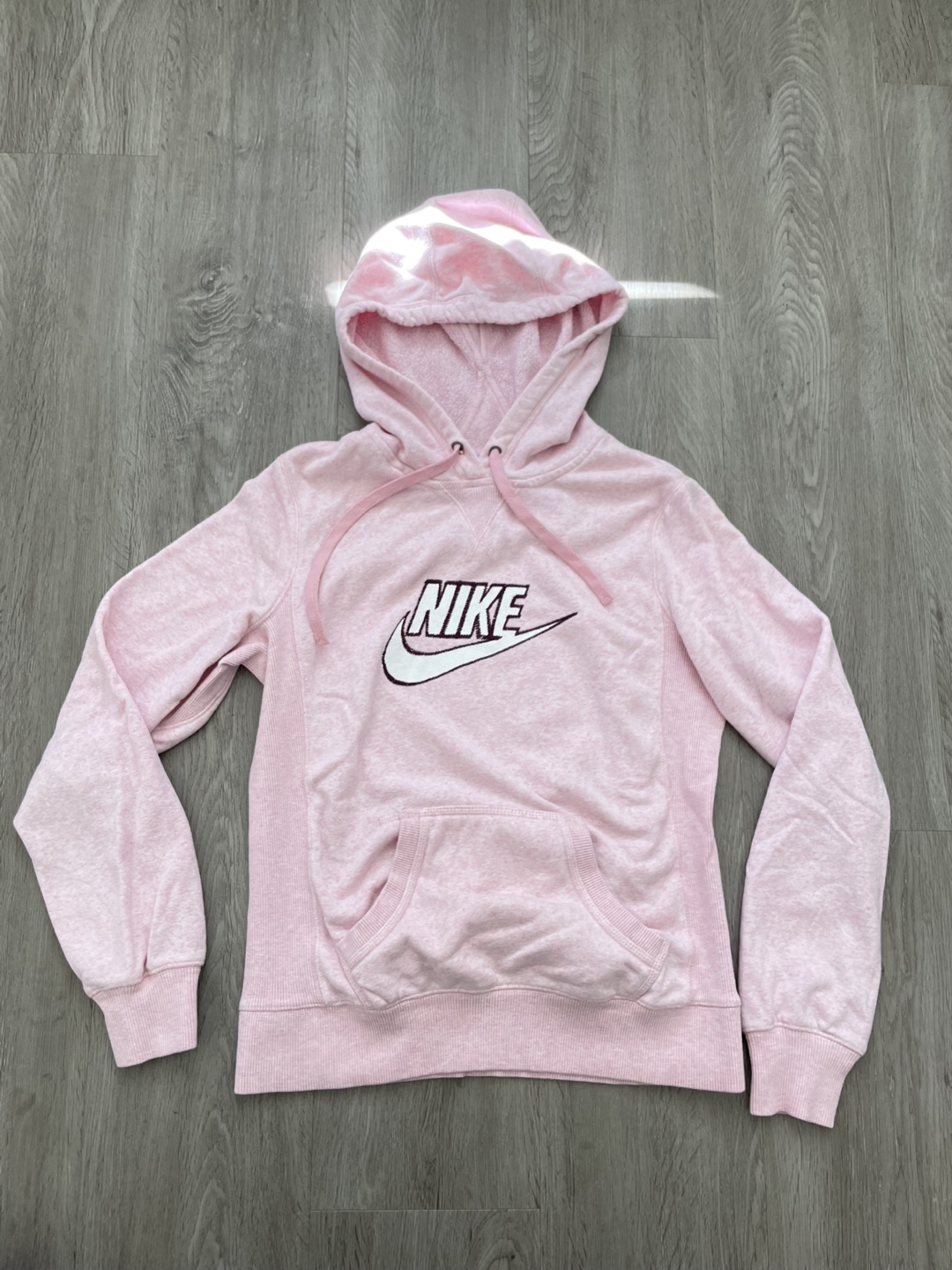 Nike Pink Velour Hoodie Sweatshirt Size Medium