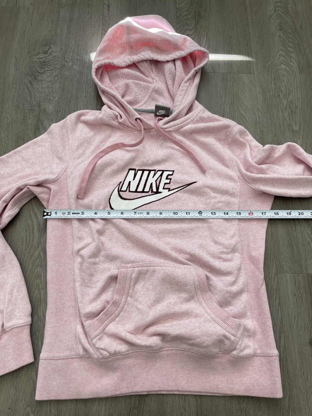 Nike Pink Velour Hoodie Sweatshirt Size Medium - photo 4