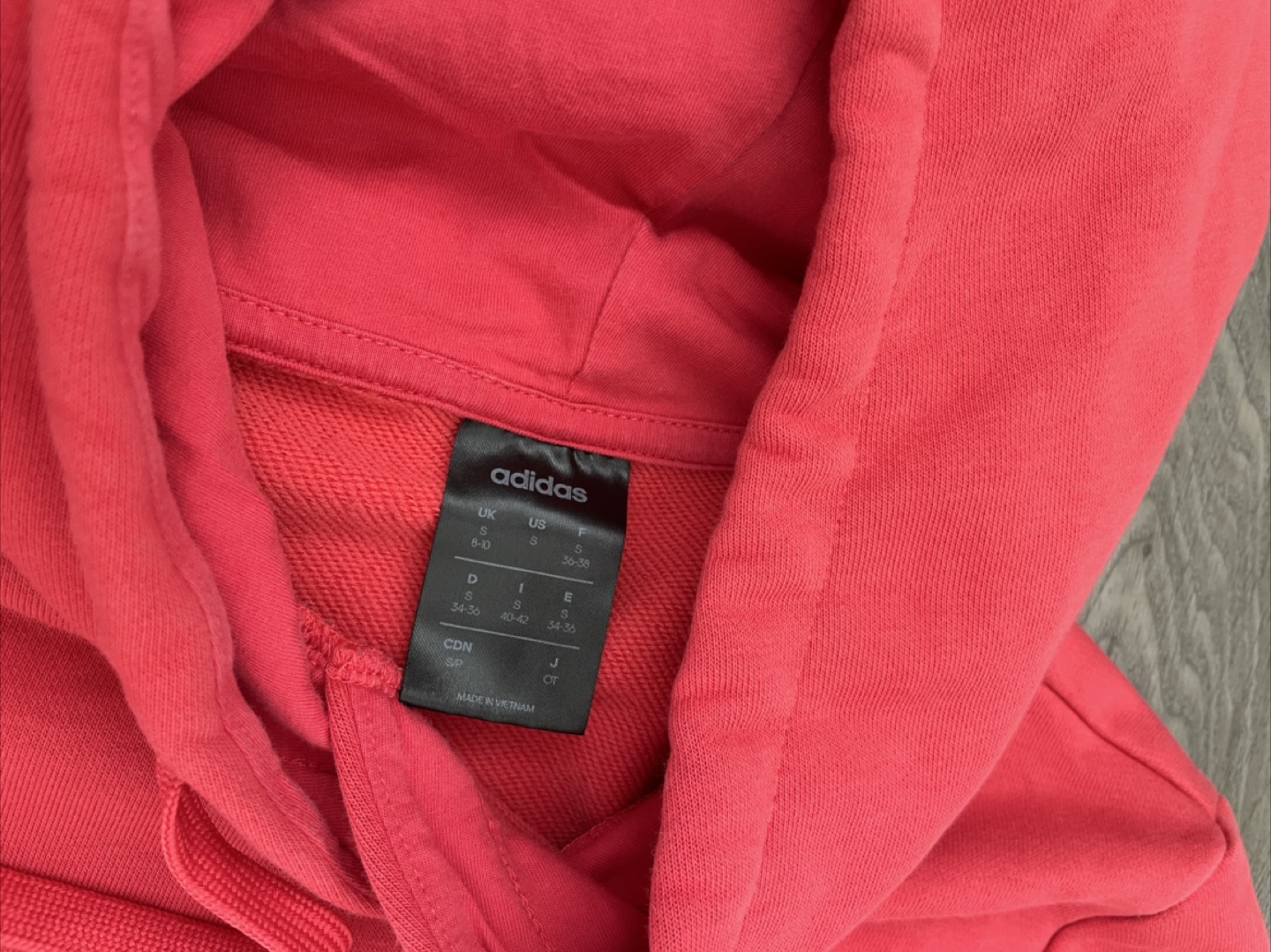 Adidas Hoodie - Coral - Size S - photo 3