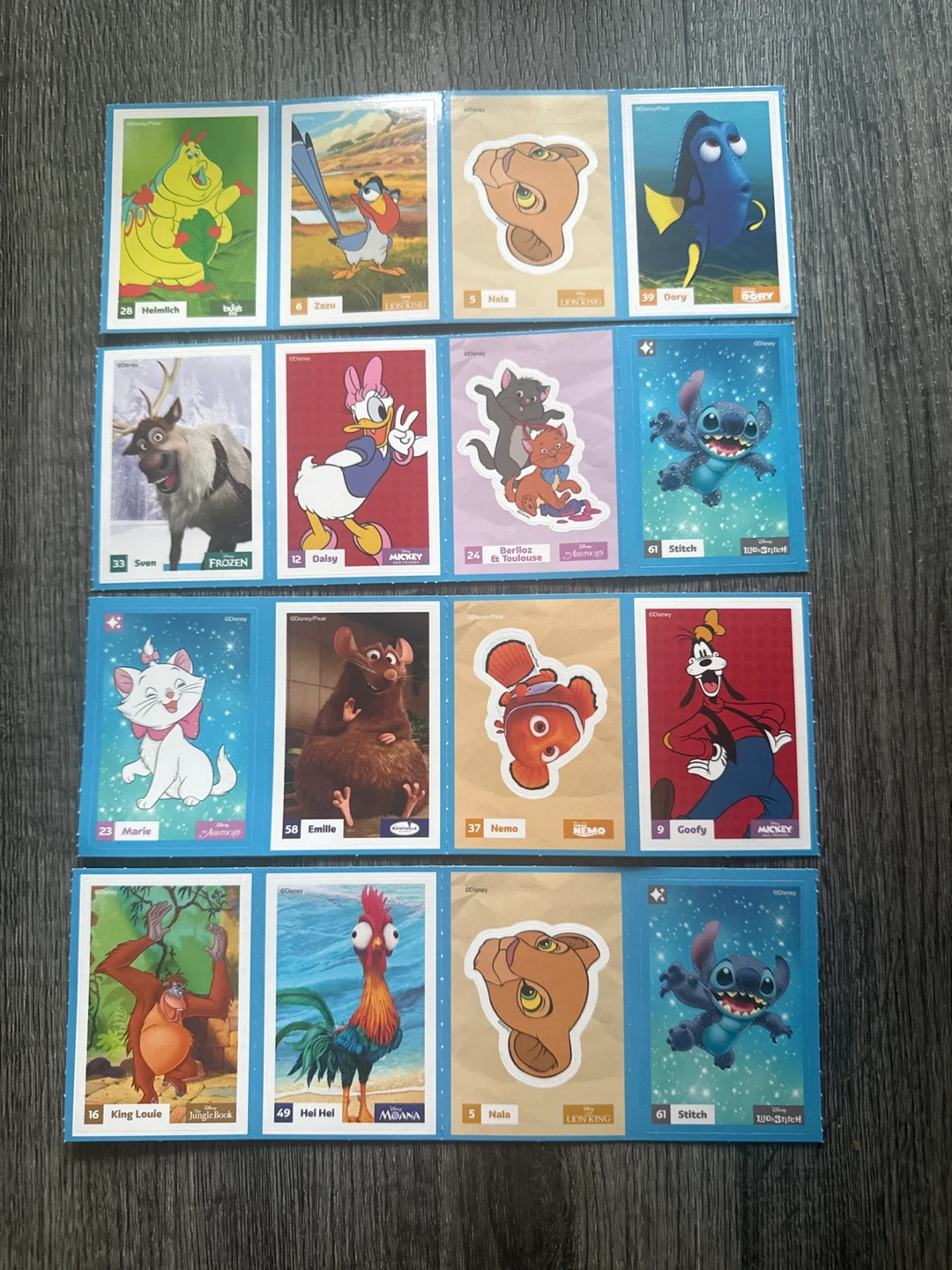 Disney Character Stickers - King Louie, Hei Hei, Simba, Stitch