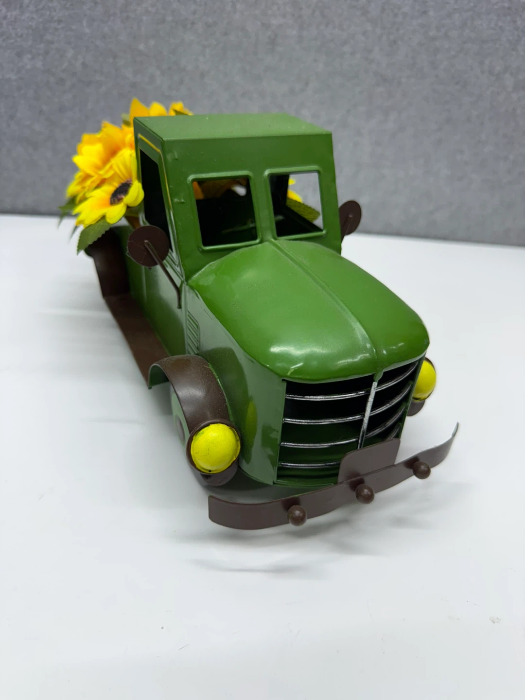 Place & Time Green Metal Truck with Sunflowers