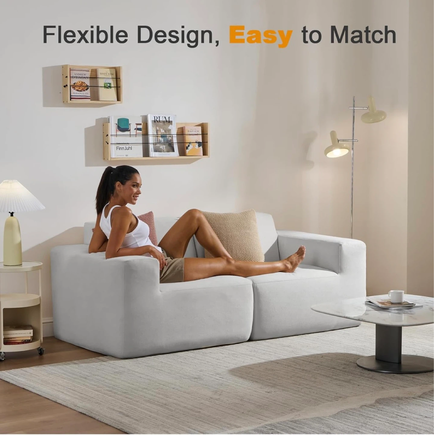 Modern White Sectional Sofa - photo 4
