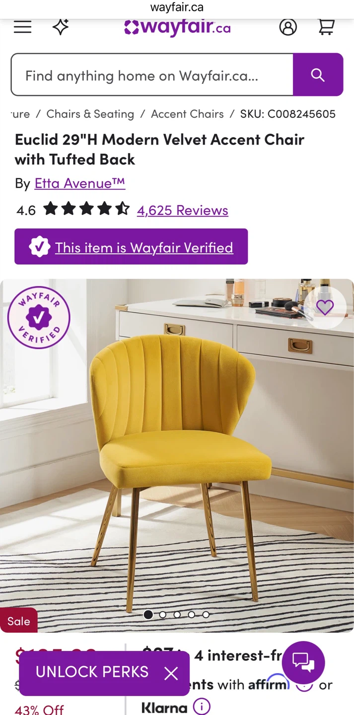 Yellow Velvet Accent Chairs (Set of 2) - photo 3