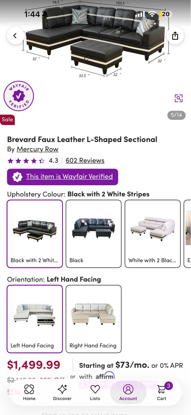 Brevard Faux Leather L-Shaped Sectional Sofa