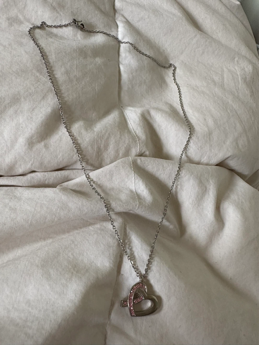 Breast cancer awareness Heart pendant necklace - photo 4