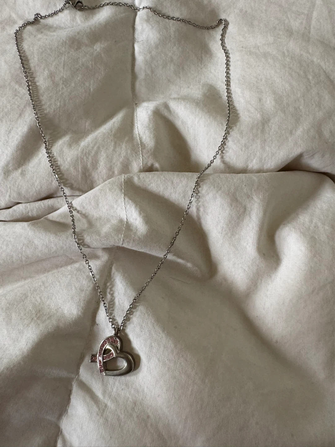 Breast cancer awareness Heart pendant necklace - photo 3