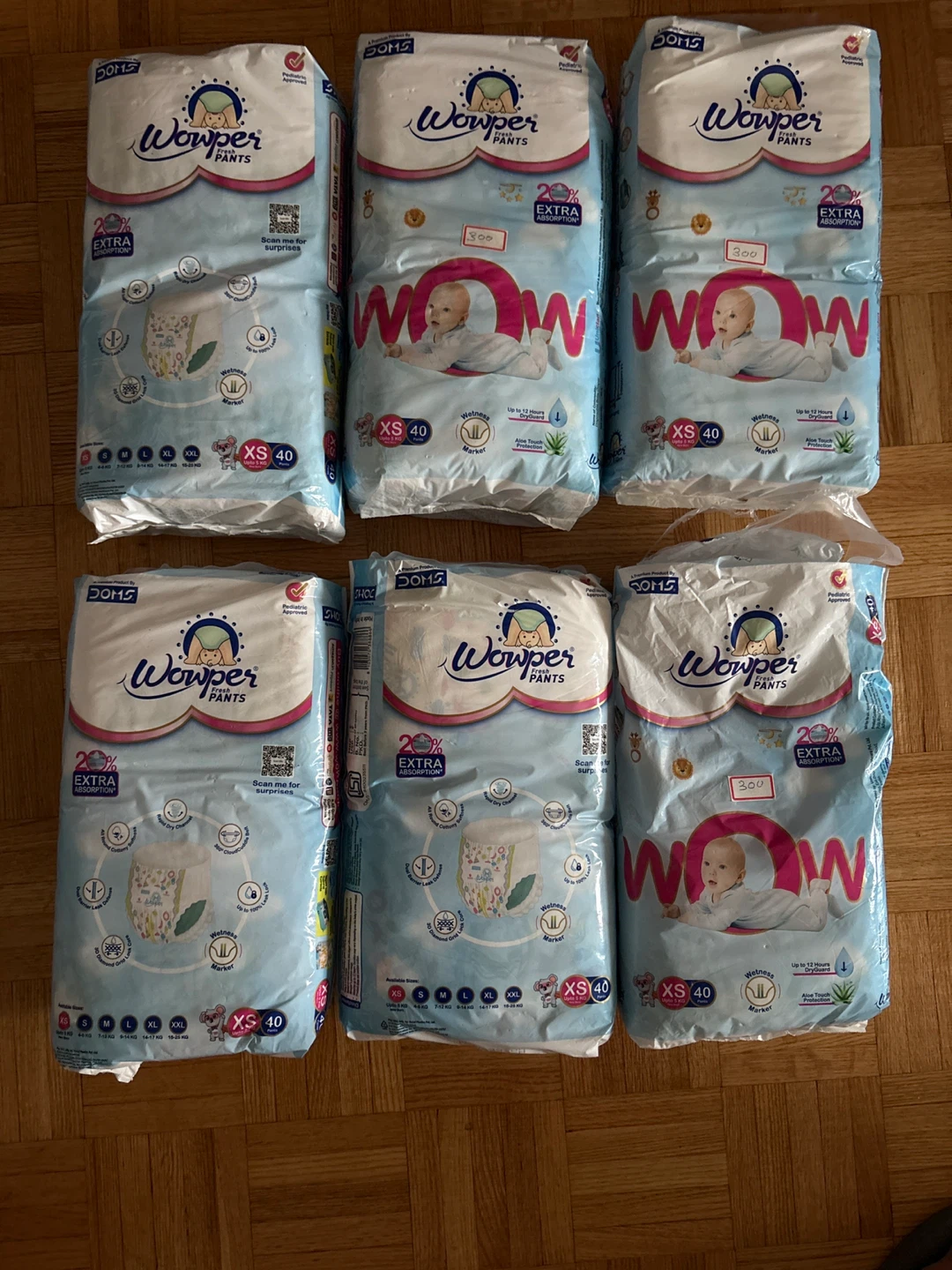 Wowper Pants - Size XS - 40 Count (6 Packs)