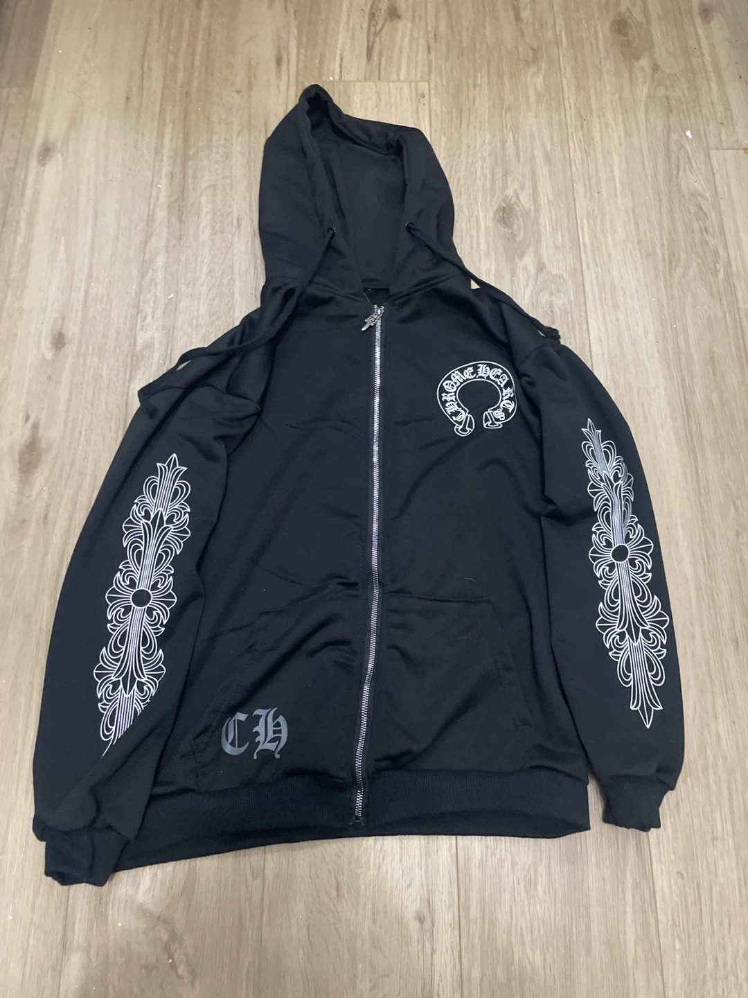 Chrome Hearts Black Zip-Up Hoodie