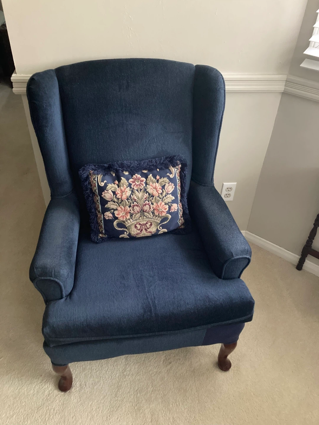 Navy Blue Wingback Chair