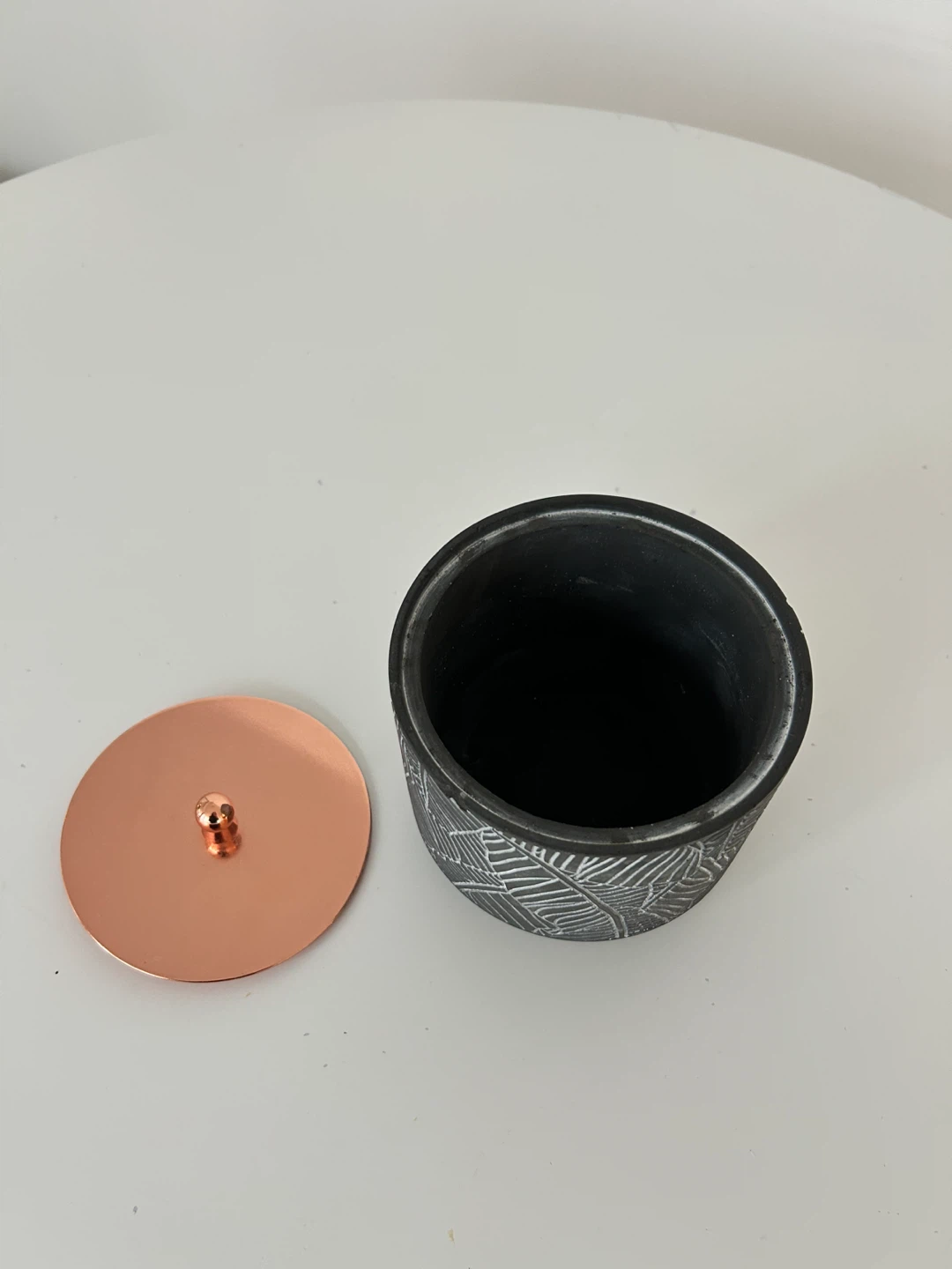 Black Decorative Container with Copper Lid - photo 3