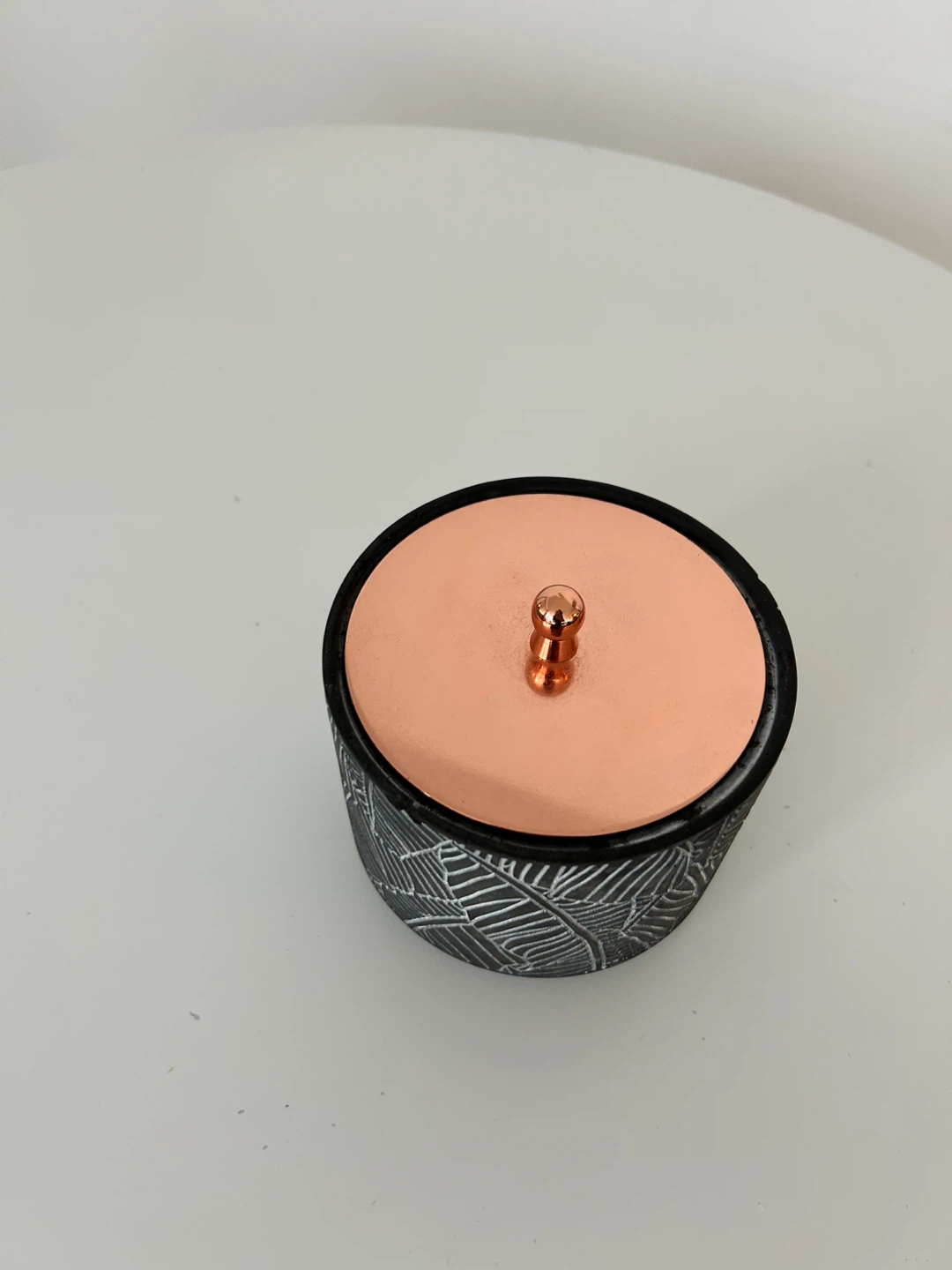 Black Decorative Container with Copper Lid - photo 2