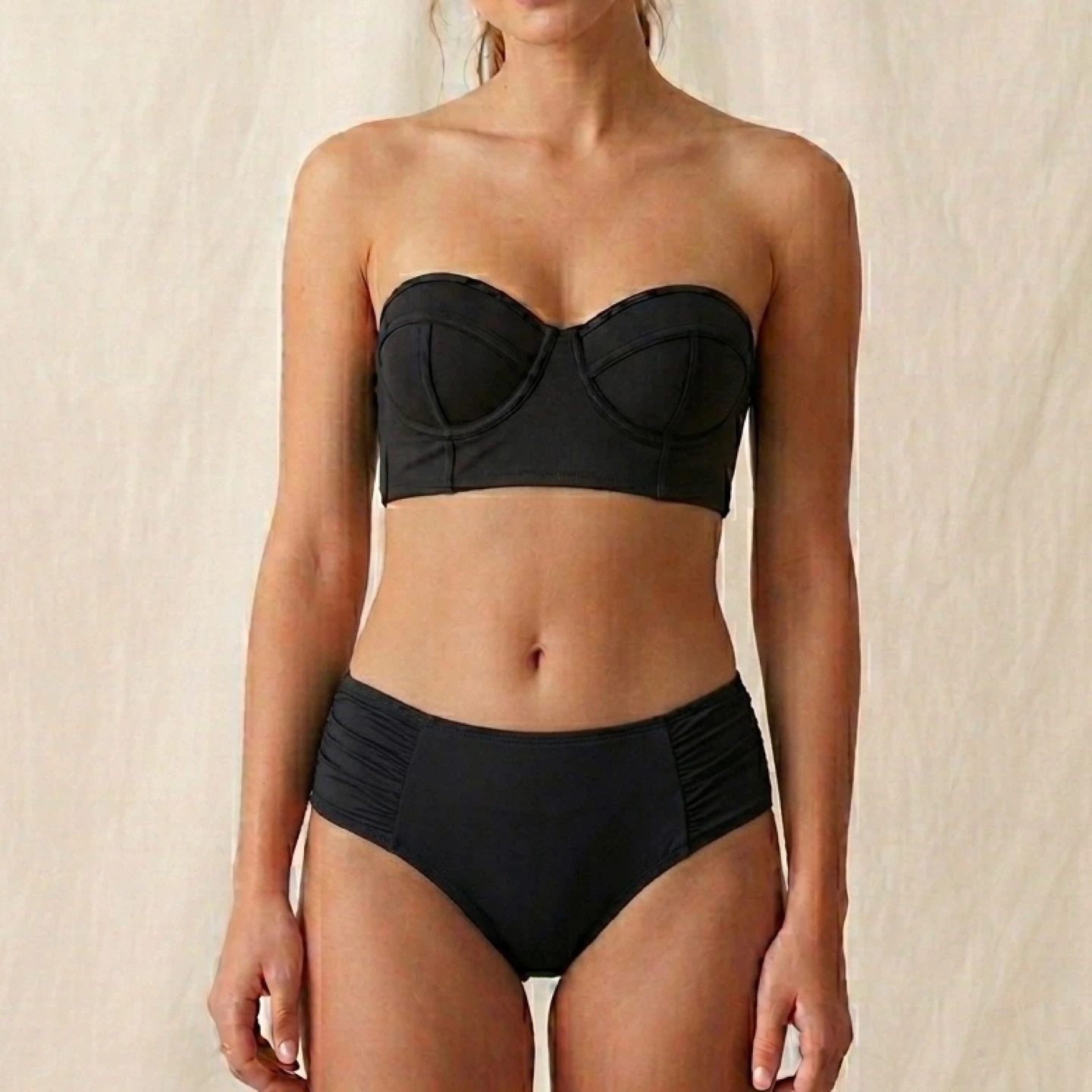 Ardene Strapless Bandeau Bikini Mid Rise 2 Piece Swimsuit S