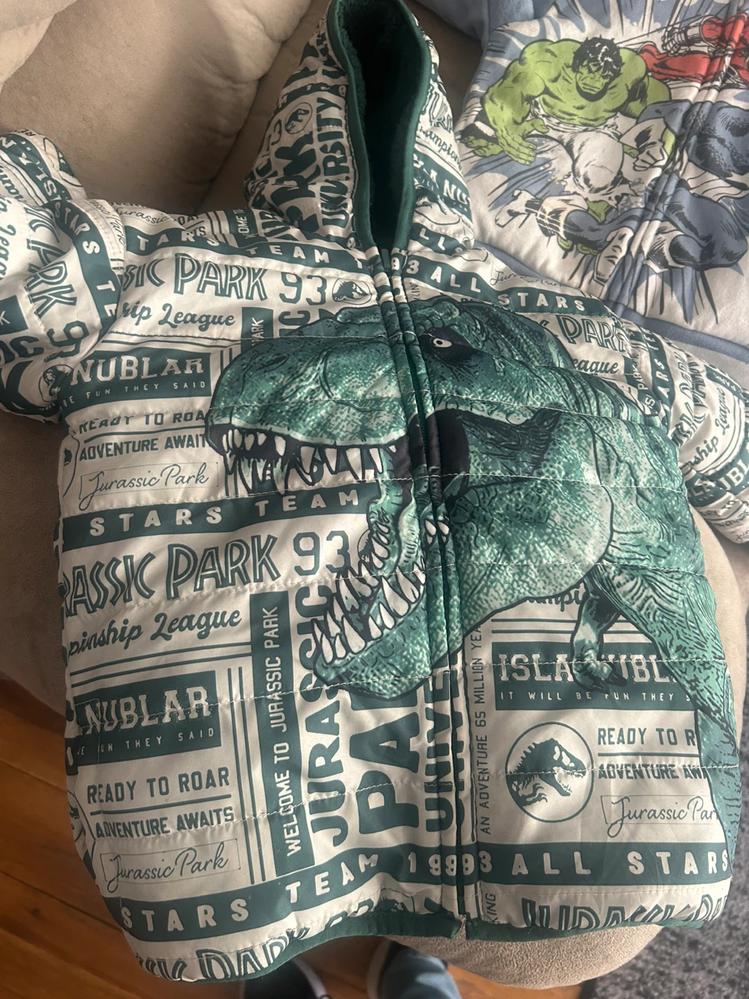 Jurassic Park Dinosaur Puffer Jacket size 4t