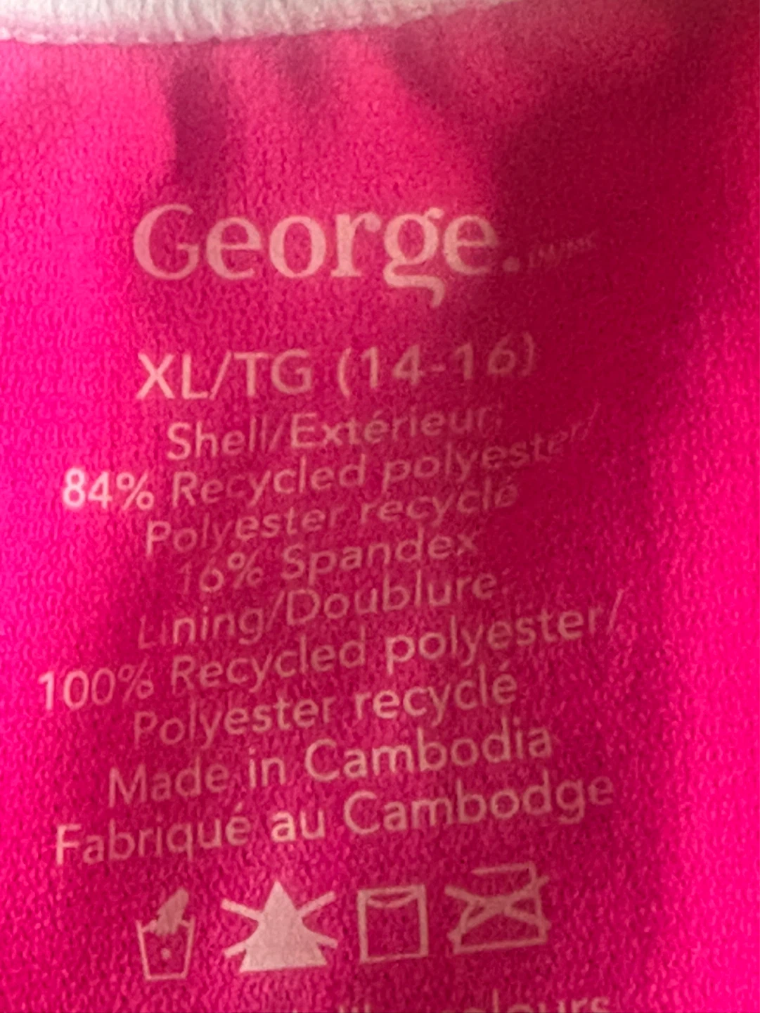 George Girls XL/TG Rash Guard Swimsuit