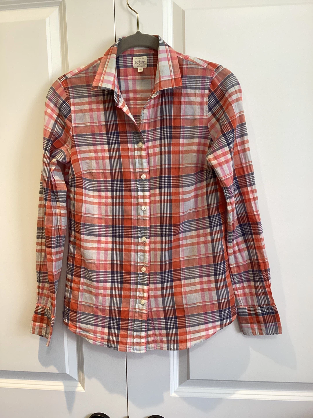 J. CREW COTTON PLAID SHIRT
