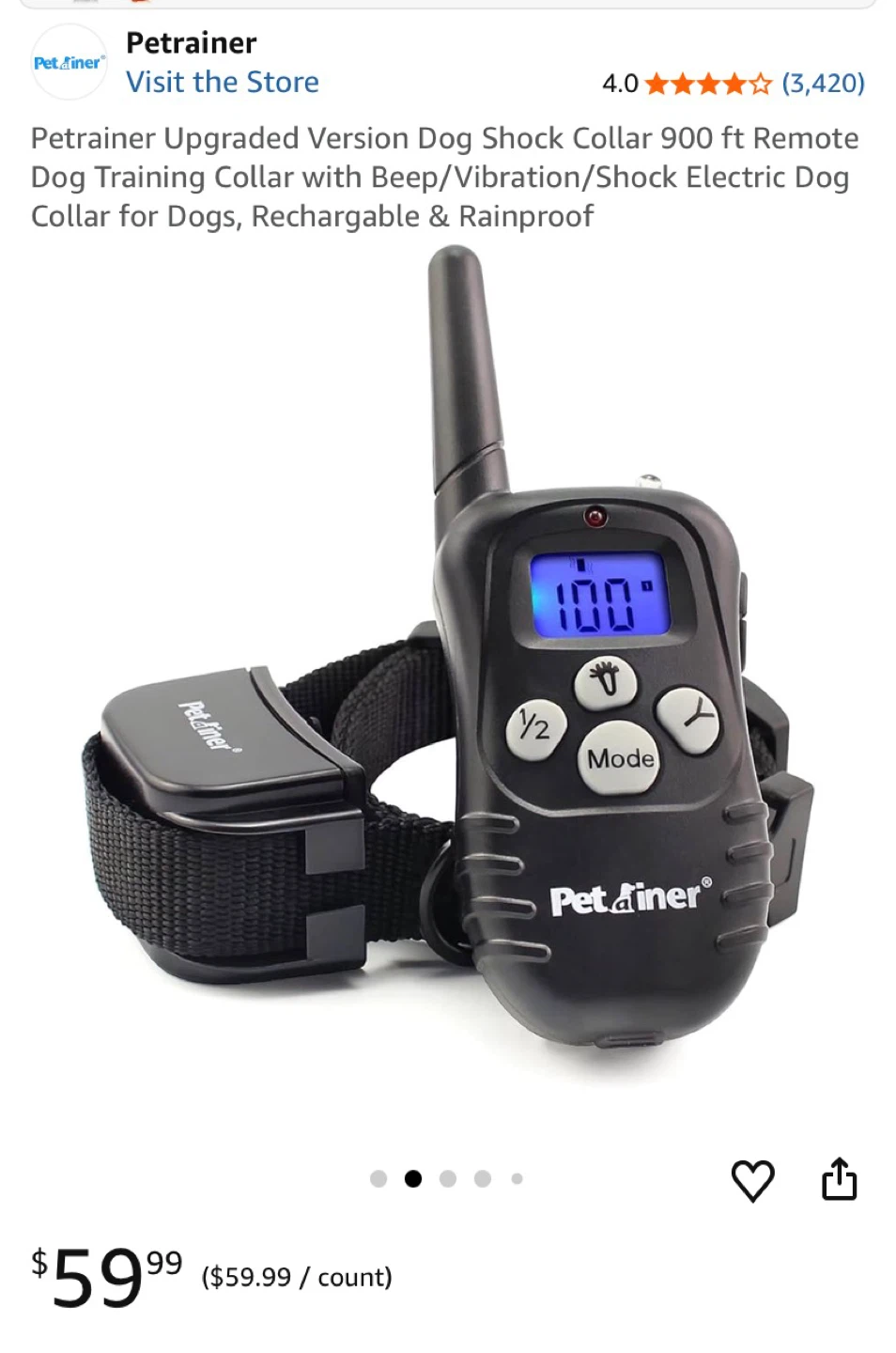 Petrainer Dog Training Collar