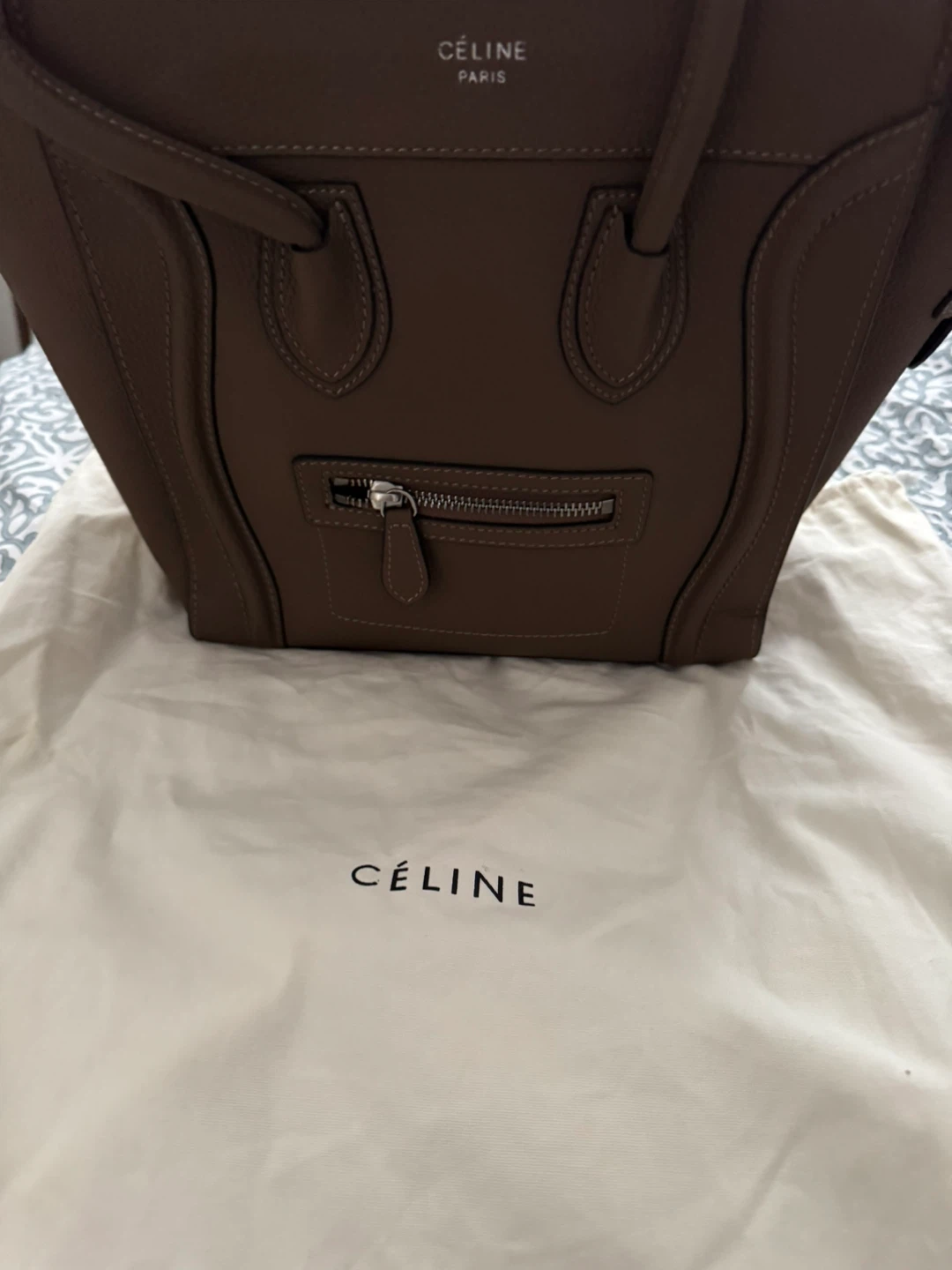 CELINE Paris Brown Leather Handbag