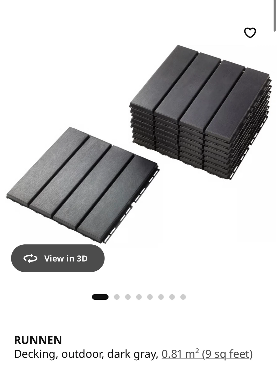 IKEA RUNNEN Decking - Dark Gray