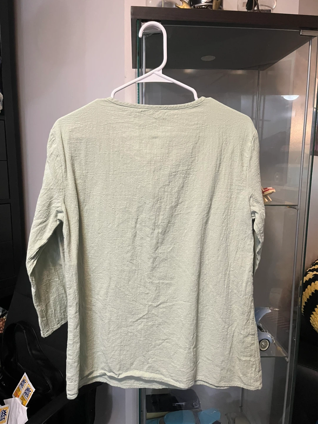 Light Green 100% Cotton Button-Up Shirt - Size M - photo 2