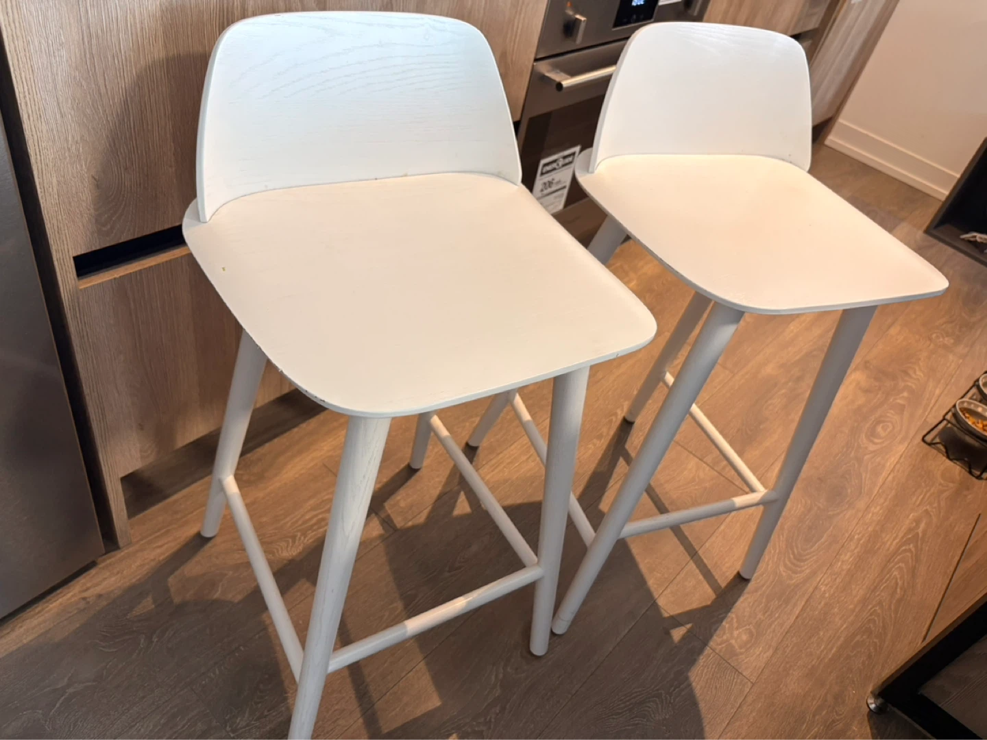 Pair of White Bar Stools