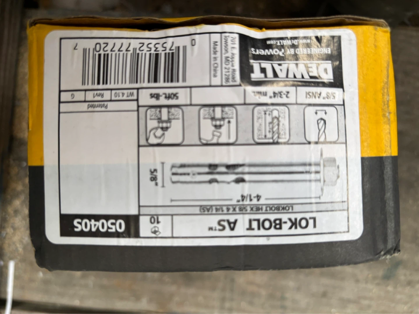 DEWALT Lok-Bolt Hex 5/8" x 4 1/4" Anchor