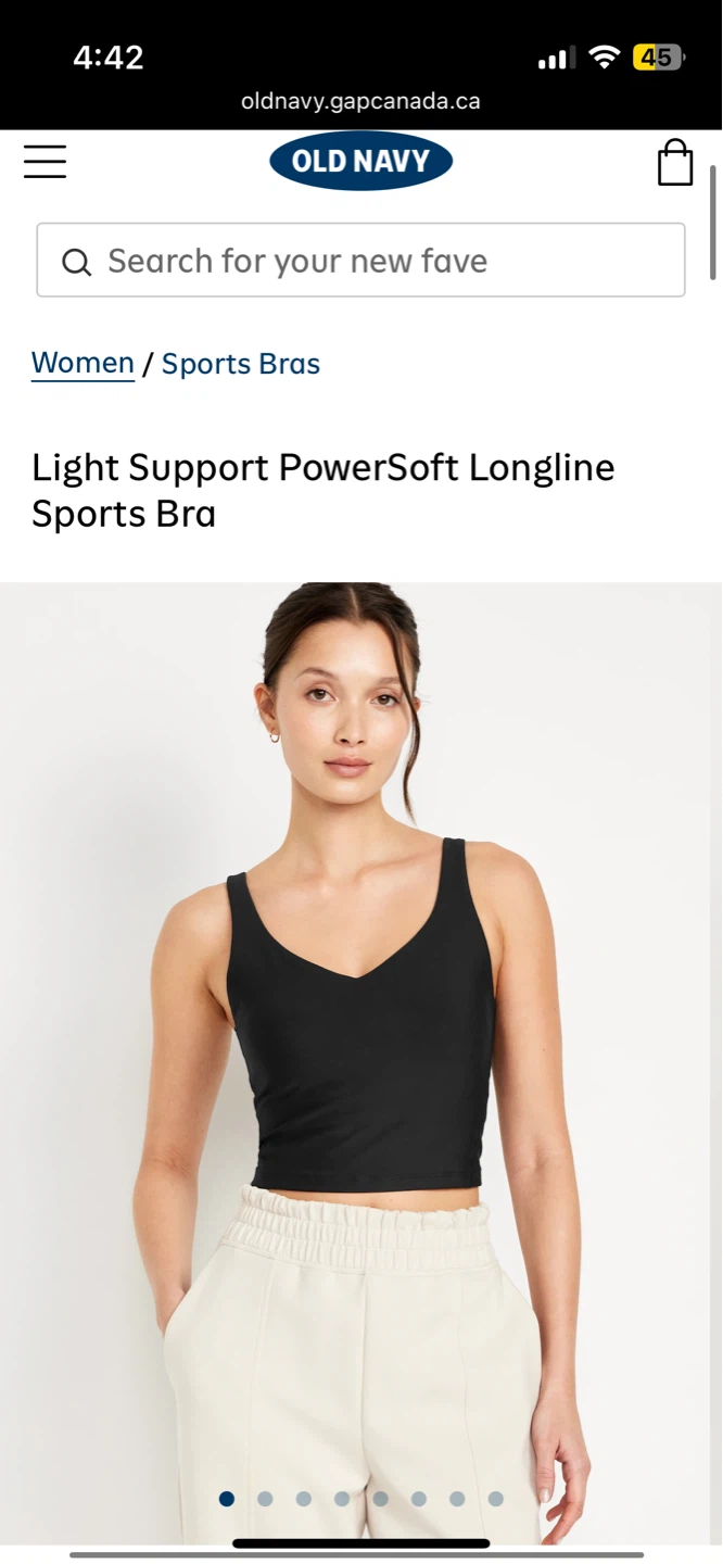 Old Navy Black Light Support PowerSoft Longline Sports Bra - photo 3