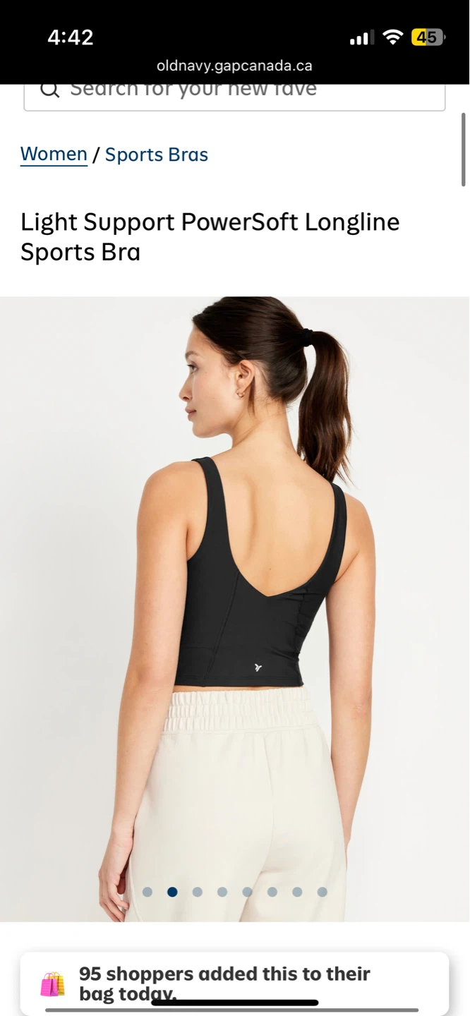 Old Navy Black Light Support PowerSoft Longline Sports Bra - photo 4