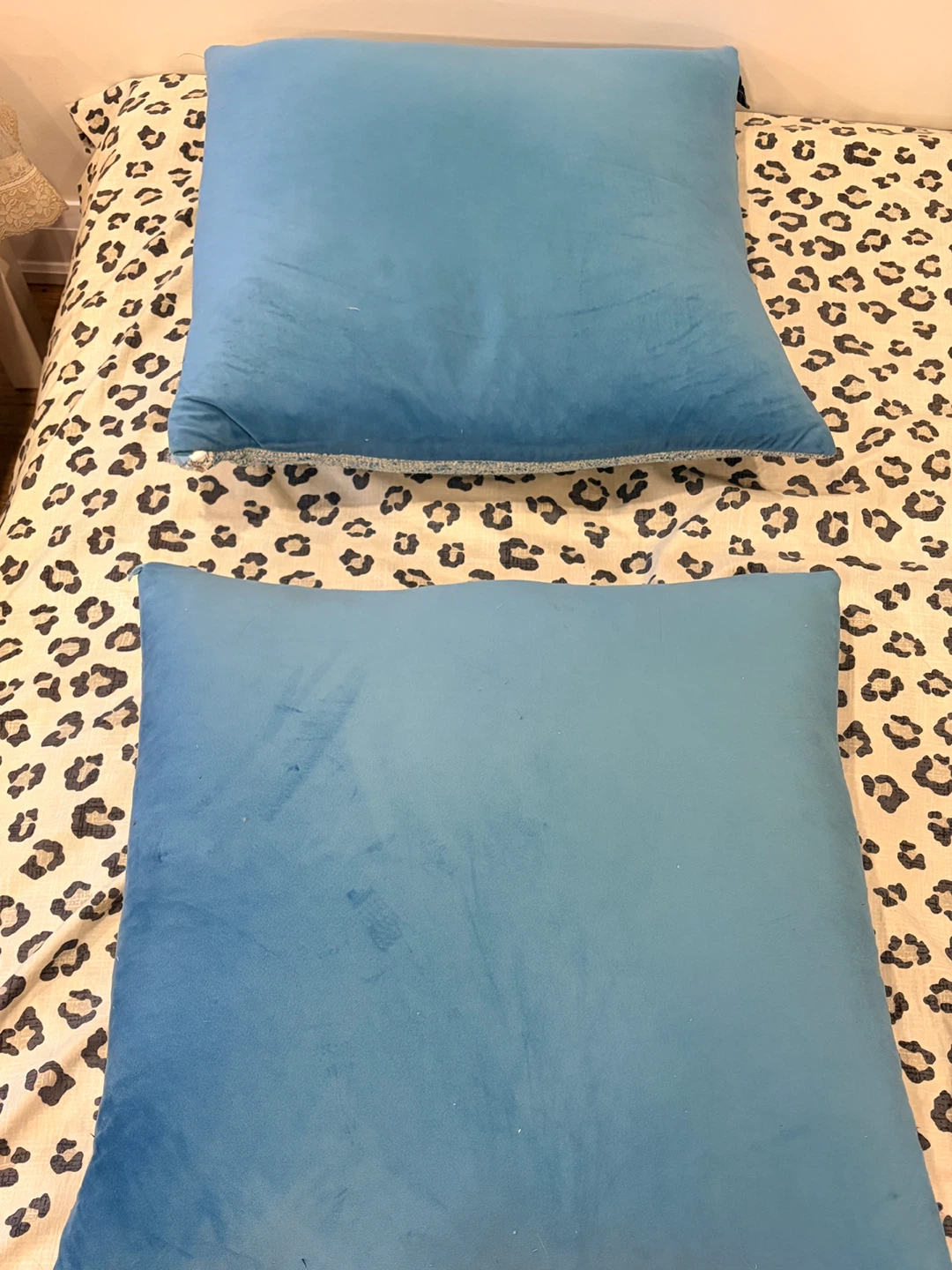 Two decorative throw pillows