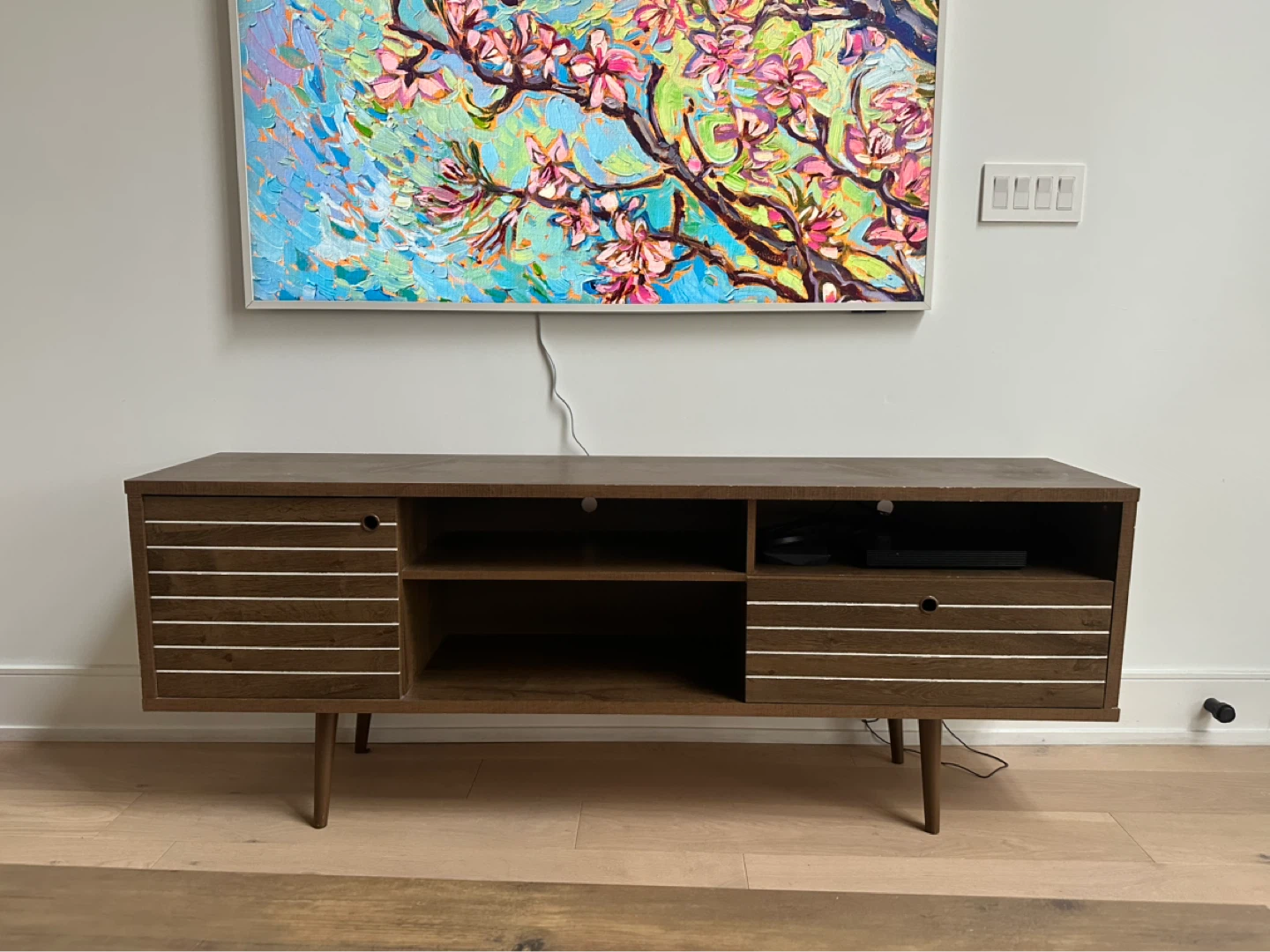 Mid-Century Modern TV Stand - 71” - Rustic Brown - photo 3