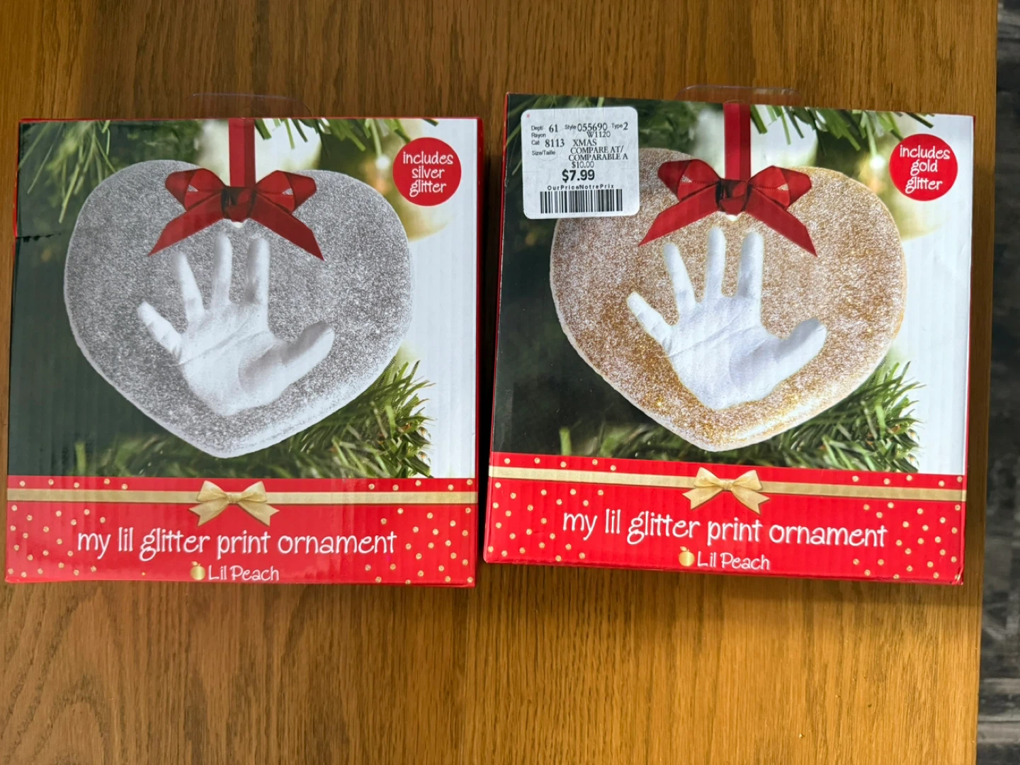 Lil Peach My Lil Glitter Print Ornament (Silver or Gold)