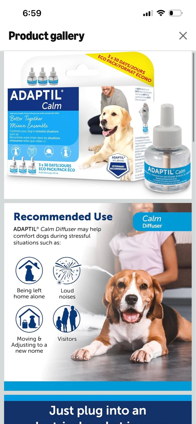 New-ADAPTIL Calm Dog Diffuser Refills (3 x 48mL)