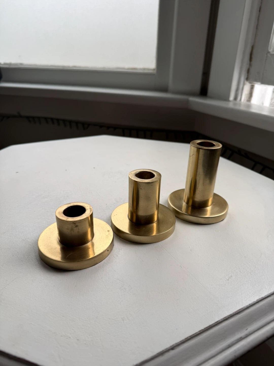 Pottery Barn brass taper holders set - photo 2