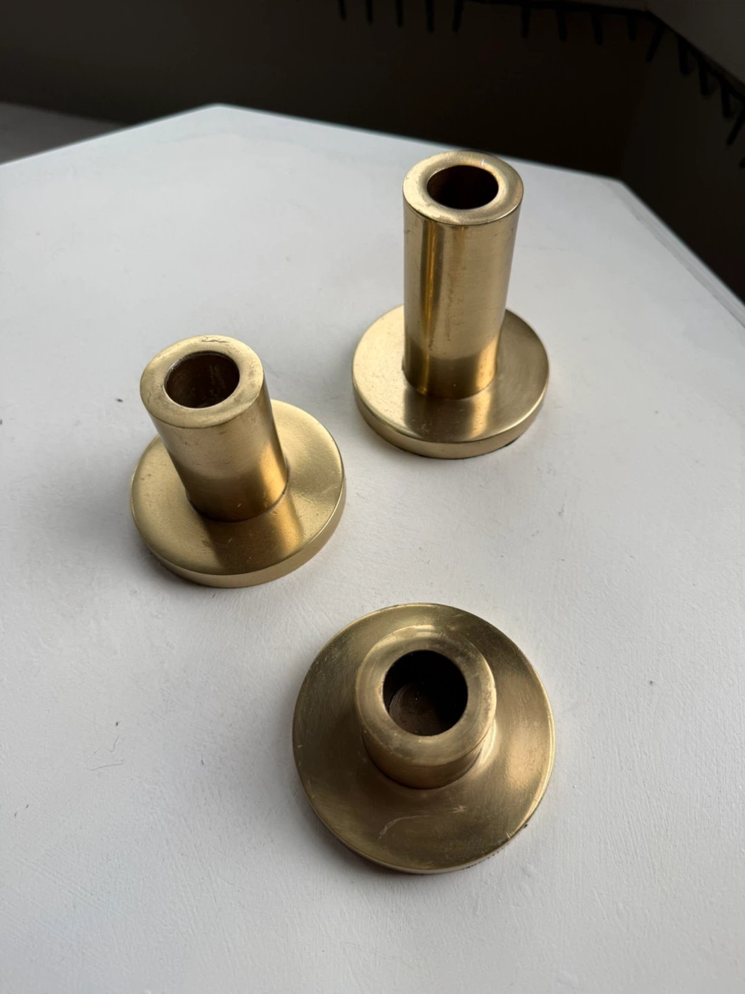 Pottery Barn brass taper holders set - photo 3