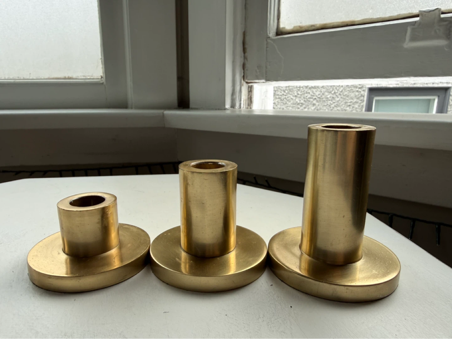 Pottery Barn brass taper holders set - photo 5