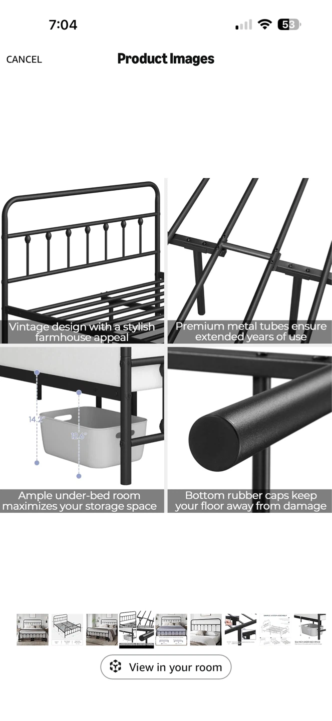 Queen Size Metal Bed Frame - photo 2