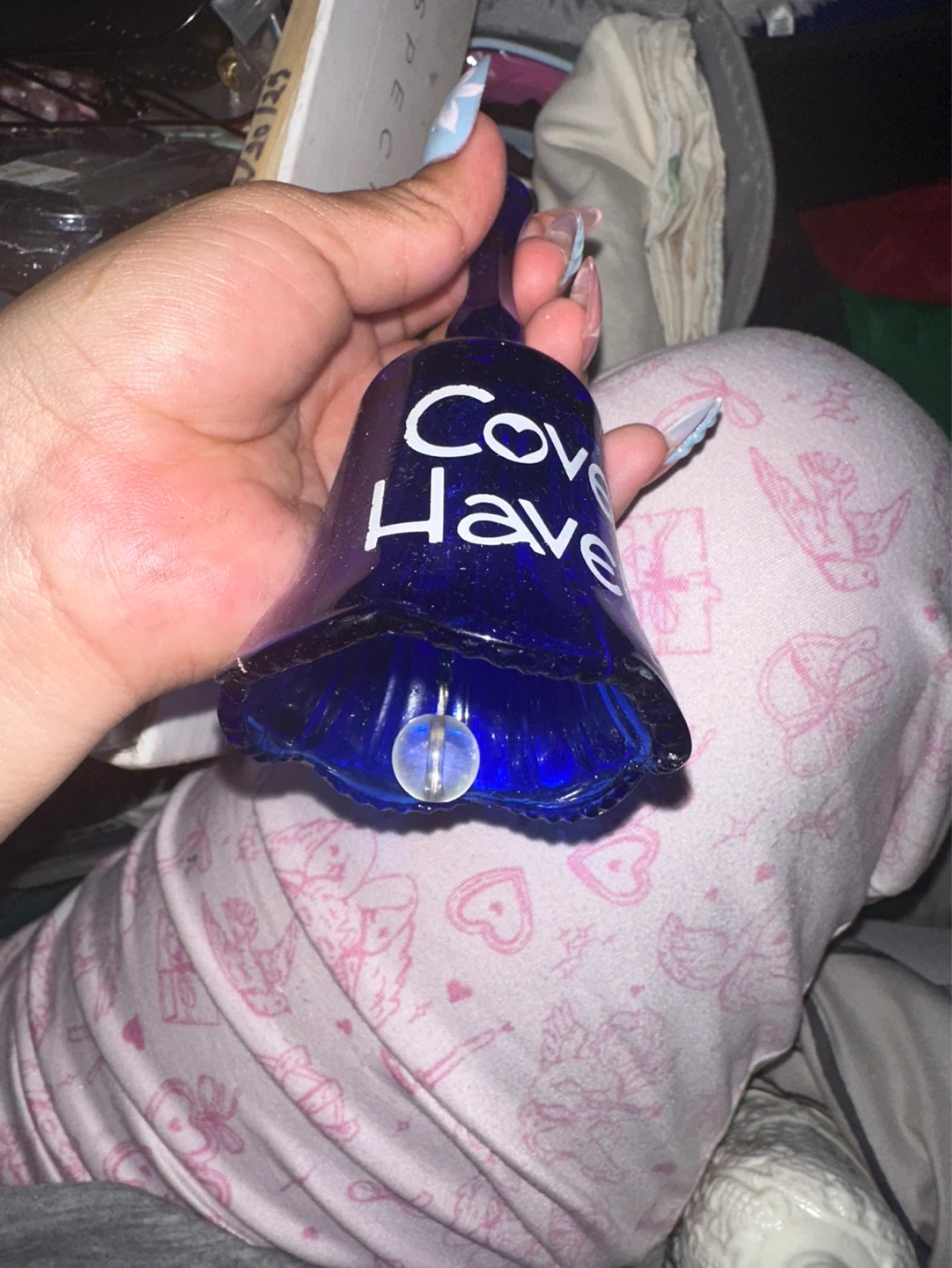 Cove Haven Blue Glass Hand Bell