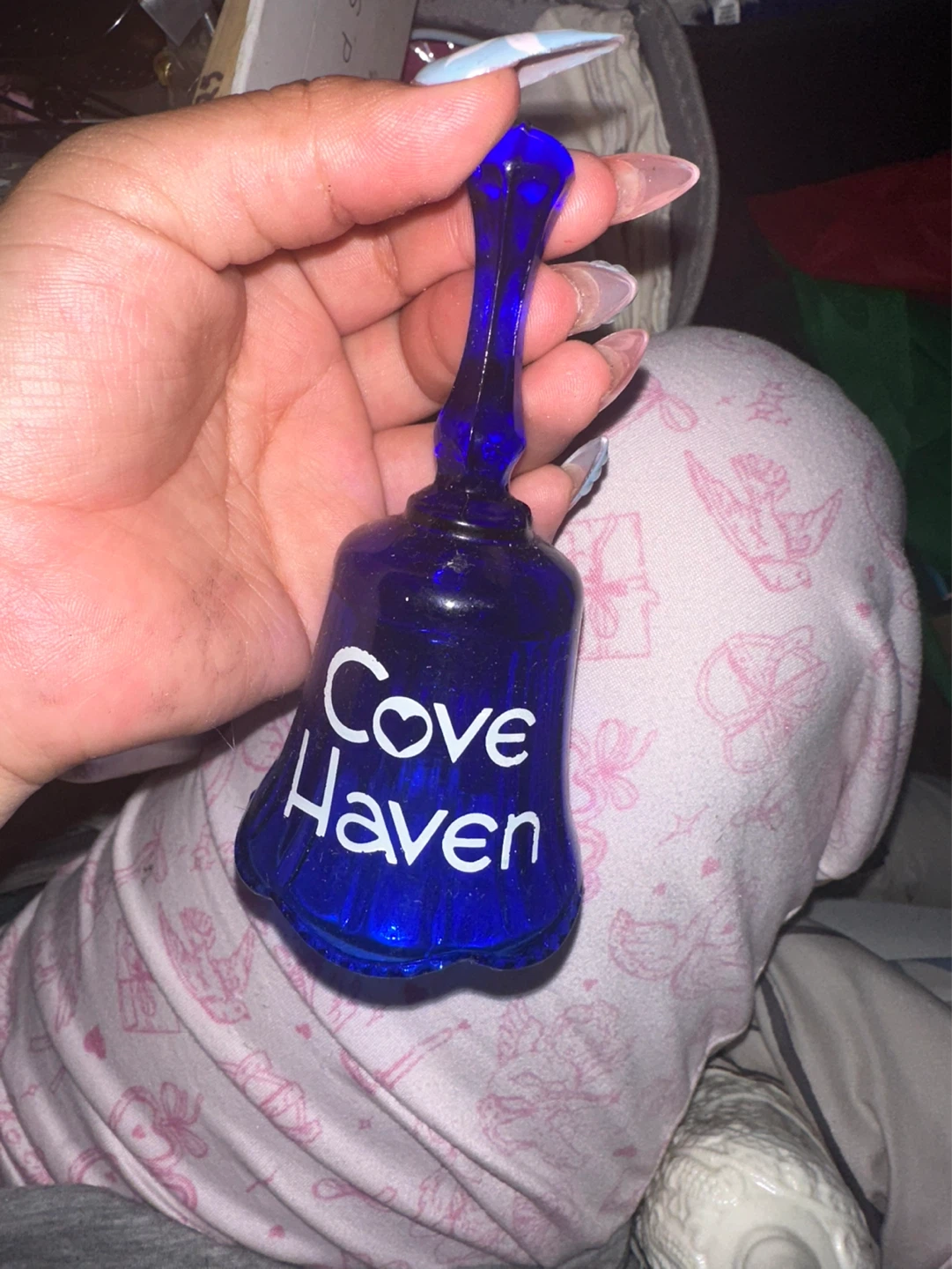 Cove Haven Blue Glass Hand Bell - photo 2